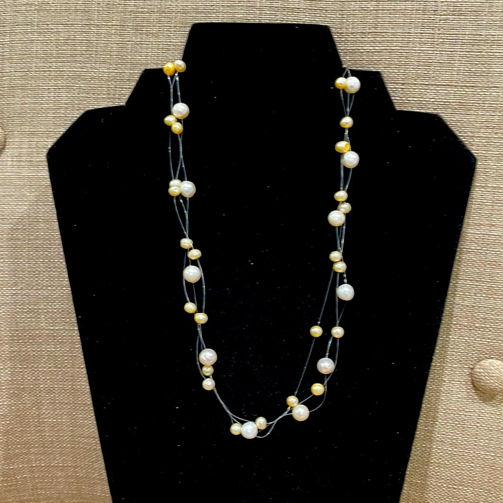 Cultured pearls 3-strands, handmade